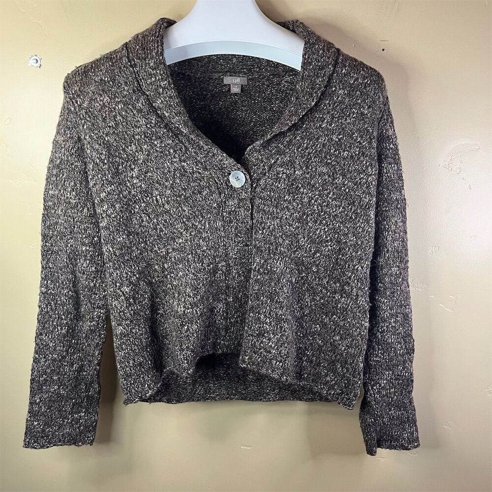 J. Jill Women's Wool Alpaca Blend Knit Button-Front Cardigan Sweater Size Small